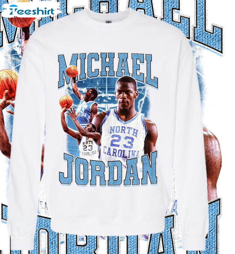 Michael Jordan Shirt , Baseball Short Sleeve Crewneck
