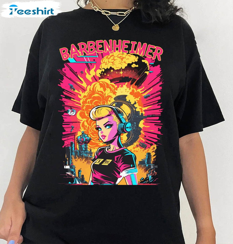 Vintage Barbenheimer I Survived 2023 Shirt, Barbieheimer Active Unisex T-shirt Crewneck