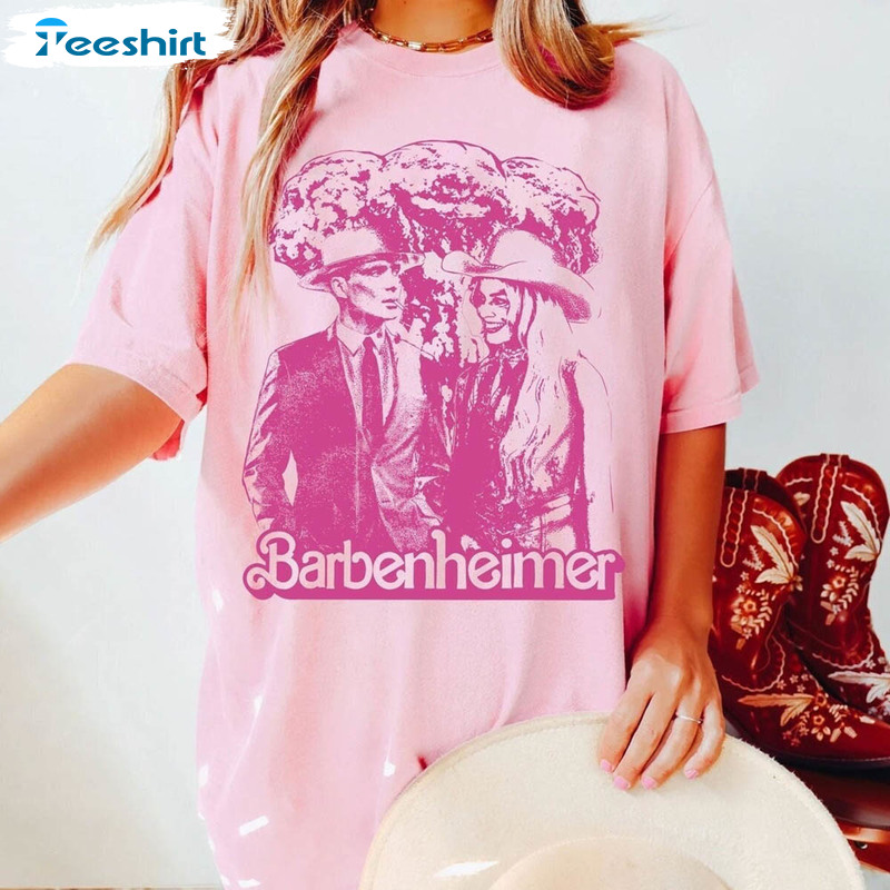 Retro Barbenheimer Shirt, Barb Oppenheimer Unisex Hoodie Long Sleeve