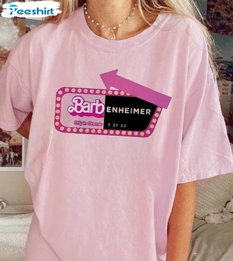 Barbenheimer Funny Shirt, Trending Movie Short Sleeve Long Sleeve