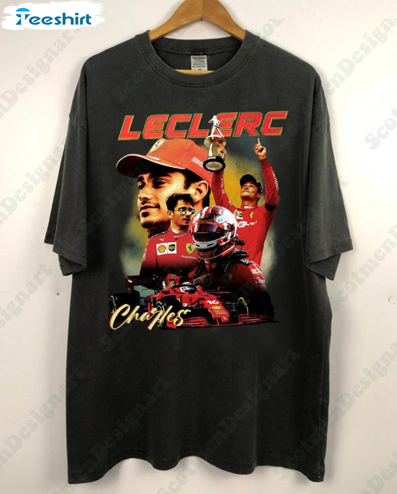 Charles Leclerc Vintage Shirt, Scuderia Ferrari Long Sleeve Unisex Hoodie