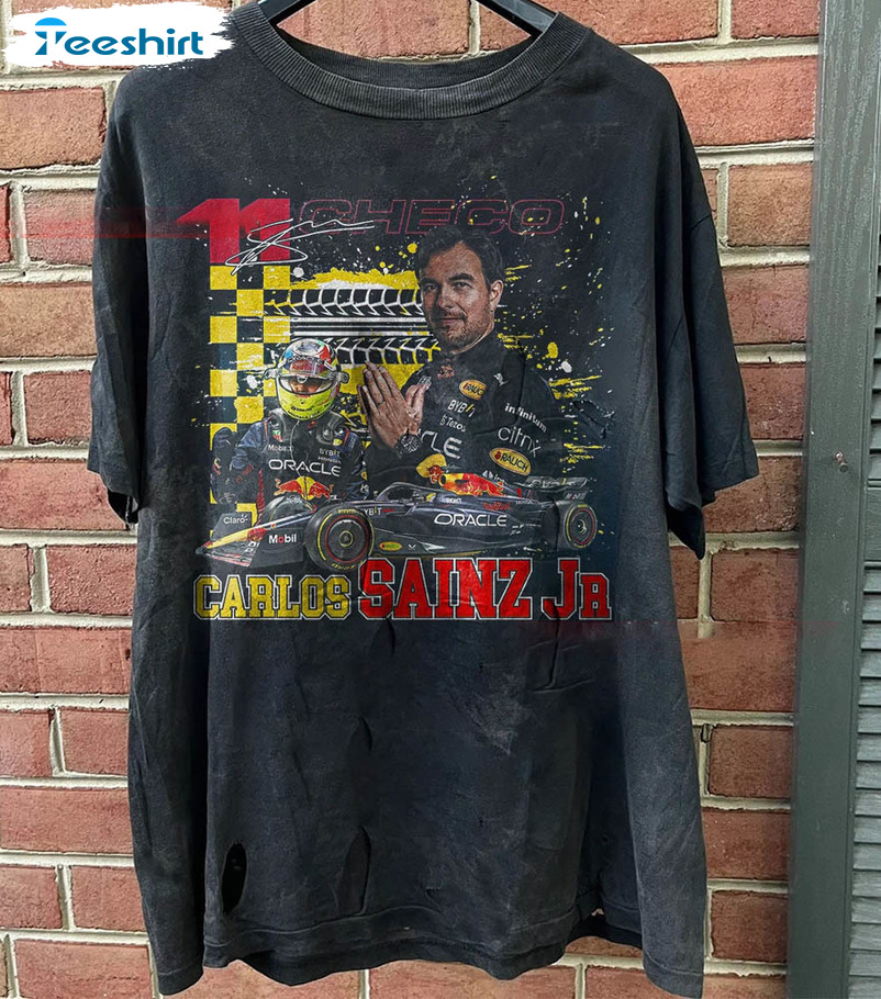 Carlos Sainz Jr Vintage Shirt, Formula Racing F1 Homage Unisex Hoodie Sweatshirt