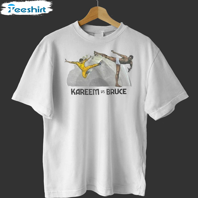 Kareem Vs Bruce Lee Trendy Shirt, Boxing Groovy Unisex T-shirt Long Sleeve