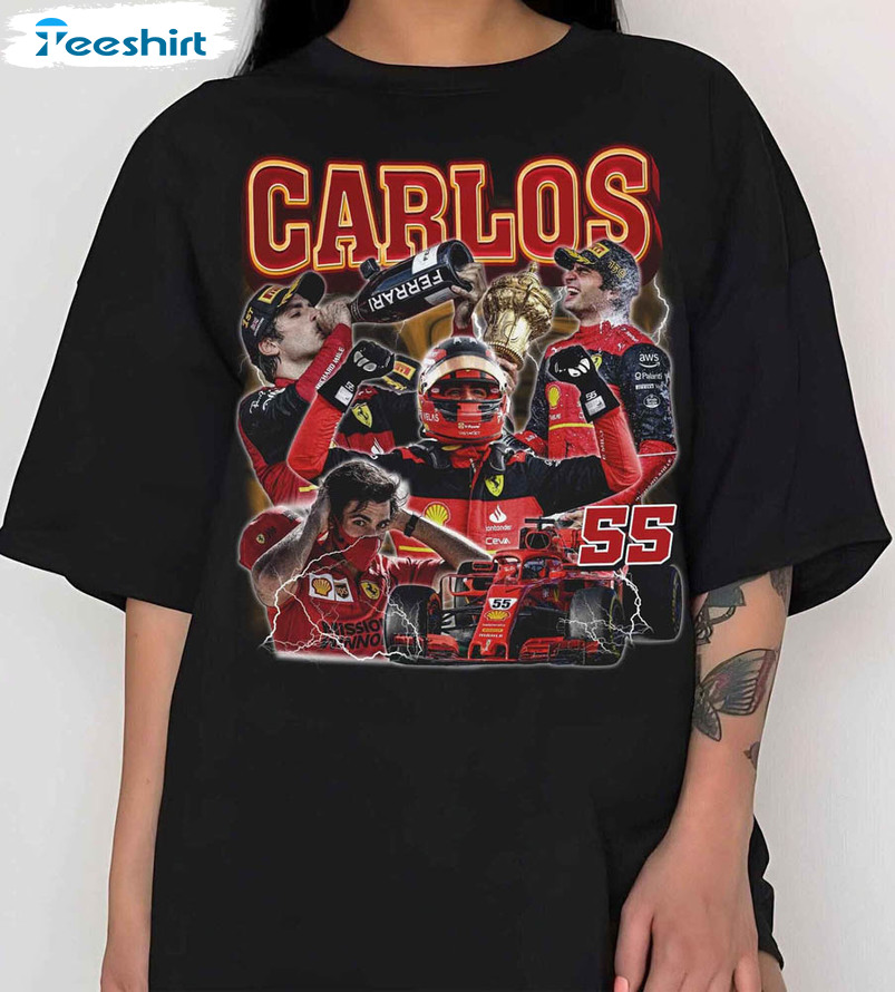 Carlos Sainz Shirt, Formula 1 Vintage Crewneck Unisex Hoodie