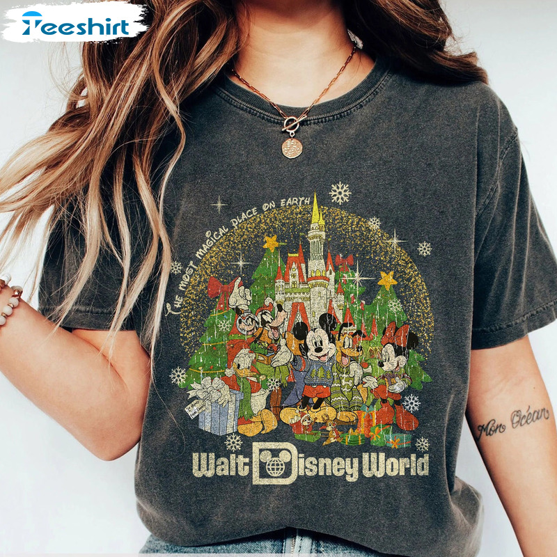Magic Kingdom Christmas Shirt, Walt Disney World Sweatshirt For All People, Christmas Mickey Trending Long Sleeve