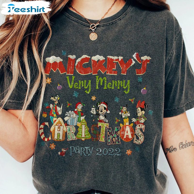 Merry Christmas Party Shirt, Mickey And Friends Christmas Hoodie, Christmas Disney Trending Tee Tops