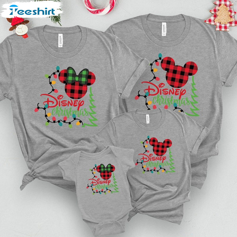 Merry Christmas Shirts, Disney Mickey Classic Tee Tops, Disney Cartoon Trending Sleeve For Family