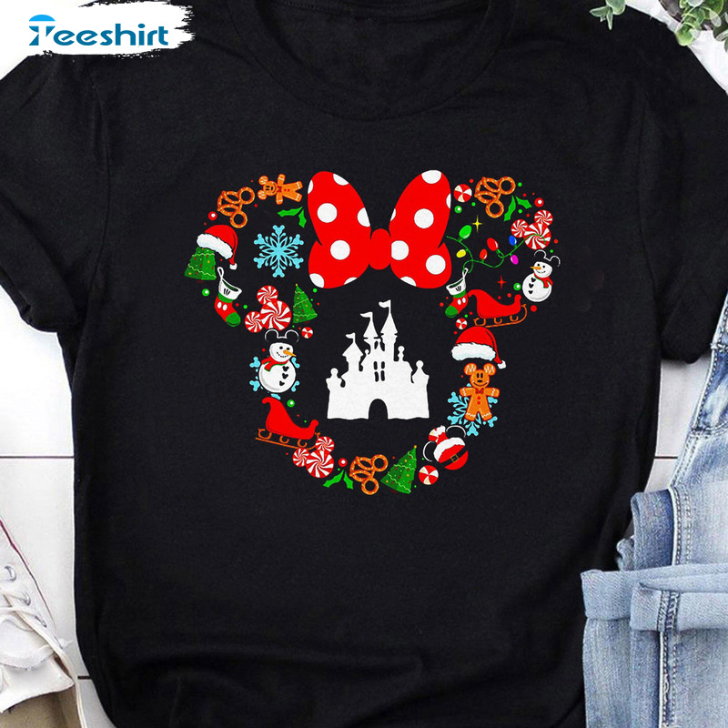 Christmas Disney Shirt, Mickey Christmas Classic Tee Tops, Snowmen Snowflake Sweatshirt