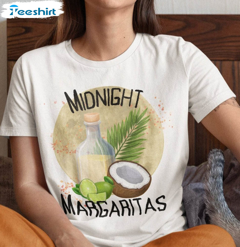 Comfy Witchy Shirt, Midnight Margaritas Long Sleeve Unisex T-shirt