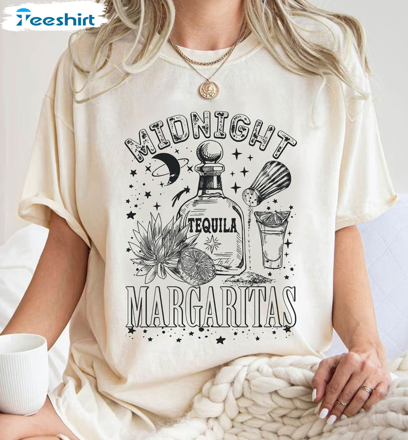 Midnight Margaritas Vintage Shirt, Witchy Midnight Short Sleeve Long Sleeve