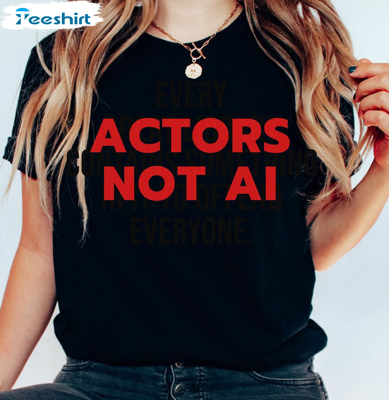 Wga Sag Strike Shirt, Actors Not Ai Tee Tops Short Sleeve