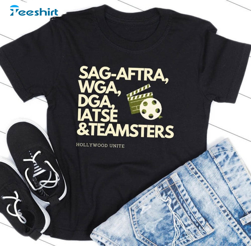 Sag Aftra Shirt, Dga Iatse Teamsters Union Tee Tops Unisex Hoodie