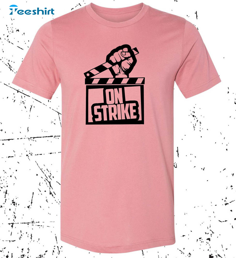 Donate Actor Strike Sag Aftra Union Shirt, Film Hollywood Picket Lines Crewneck Short Sleeve