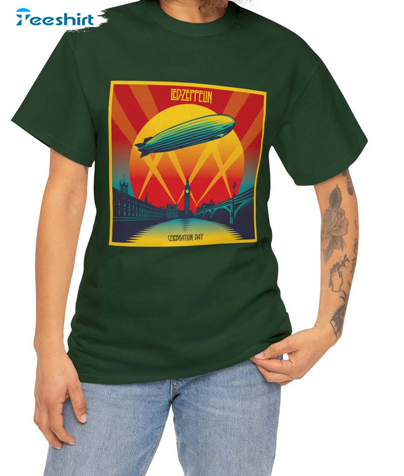 Led Zeppelin Vinatge Shirt, Celebration Day Album Tee Tops Short Sleeve