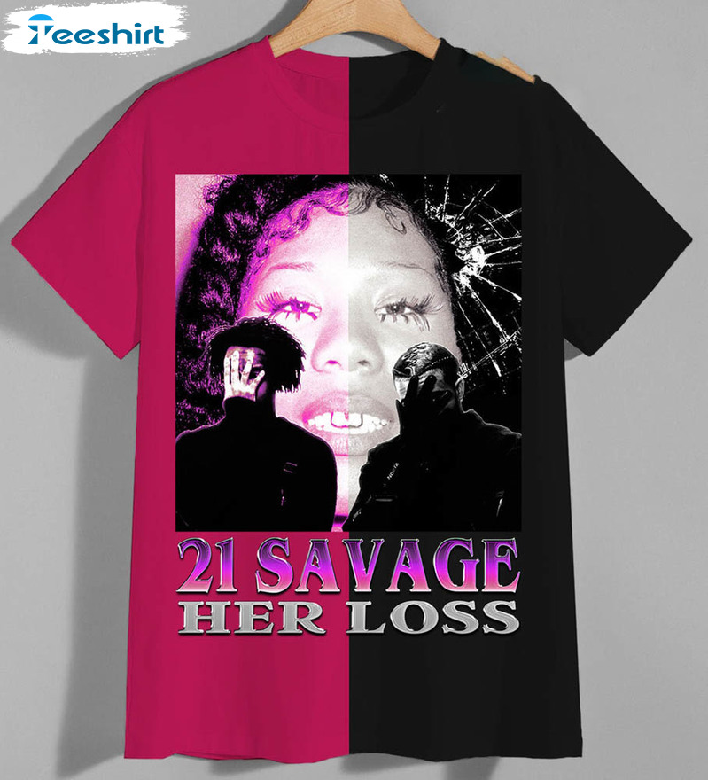 21 Savage Split Shirt, Drake And 21 Savege Her Loss Short Sleeve Tee Tops