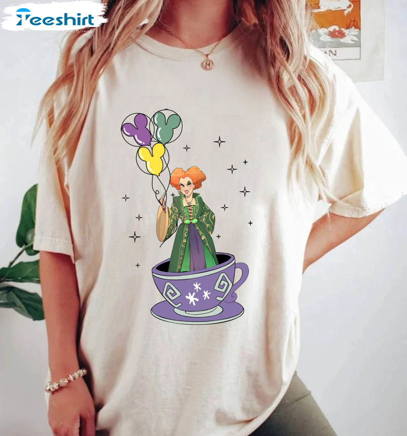 Hocus Pocus Teacup Balloon Shirt, Sanderson Sisters Sweater Short Sleeve