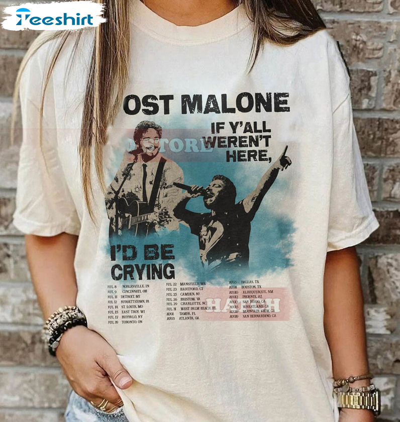 Comfort Color Post Malone 2023 Shirt, Malone Concert Tee Tops Short Sleeve