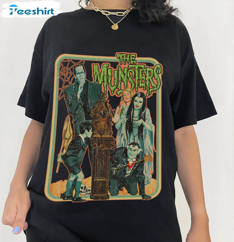 Retro The Munster Shirt, Frankenstein Tv Series Horror Long Sleeve Unisex Hoodie