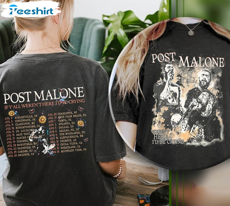 Post Malone 2023 Tour Shirt, Rapper Trendy Short Sleeve Long Sleeve