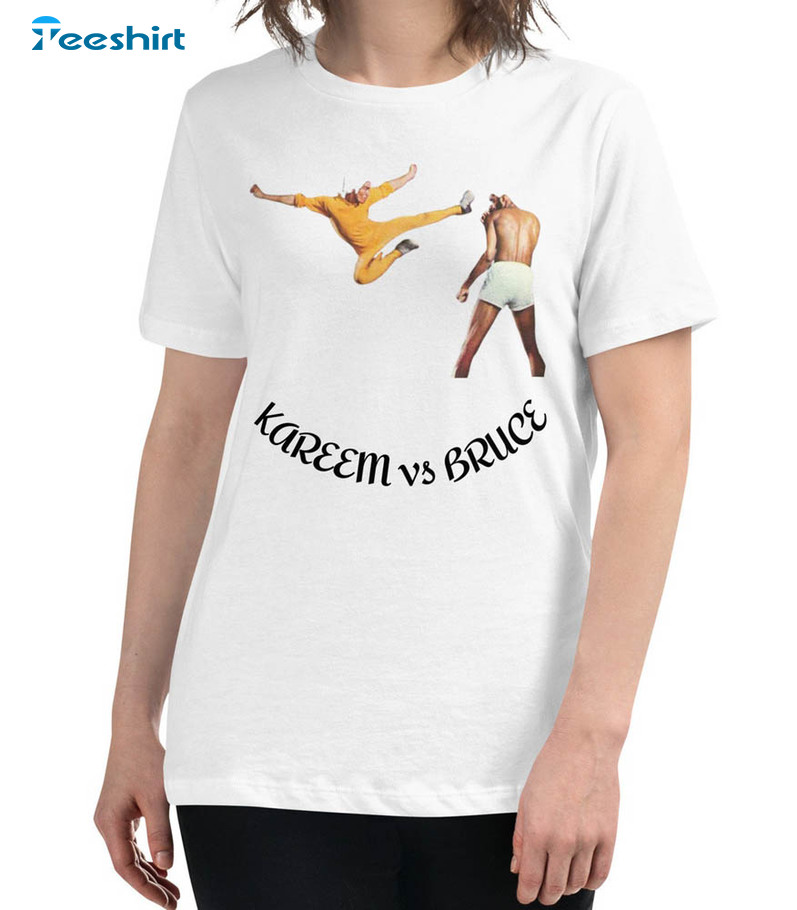 Kareem Vs Bruce Lee Shirt, Kareem Abdul Jabbar Unisex Hoodie Short Sleeve