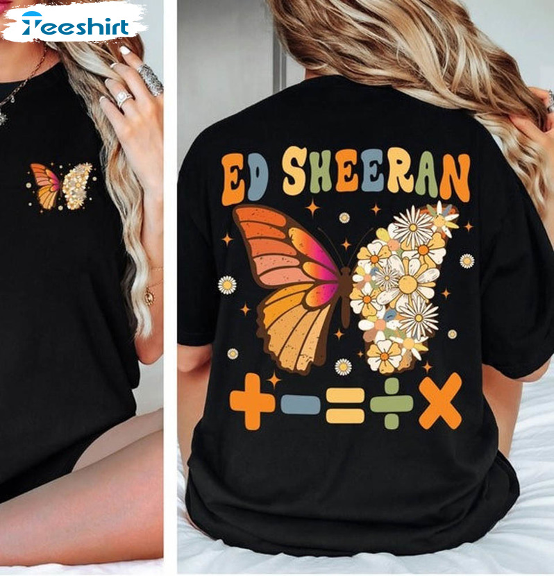 Butterfly Equals Tour Shirt, The Mathematics Ed Sheeran Short Sleeve Sweatshirt