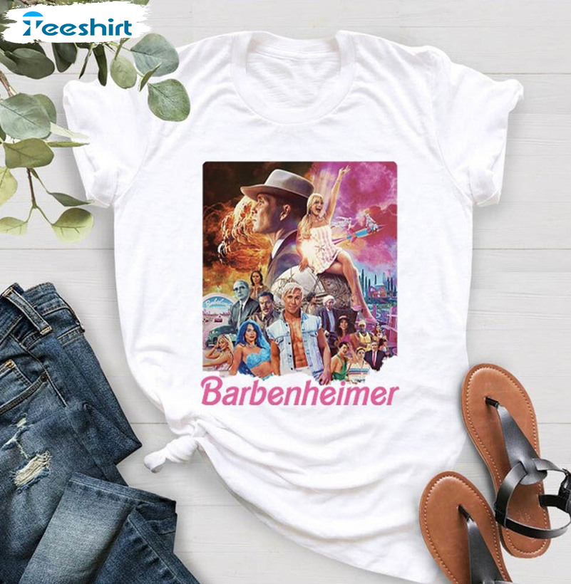 Retro Barbenheimer Shirt, Barb Oppenheimer Movie Unisex Hoodie Long Sleeve