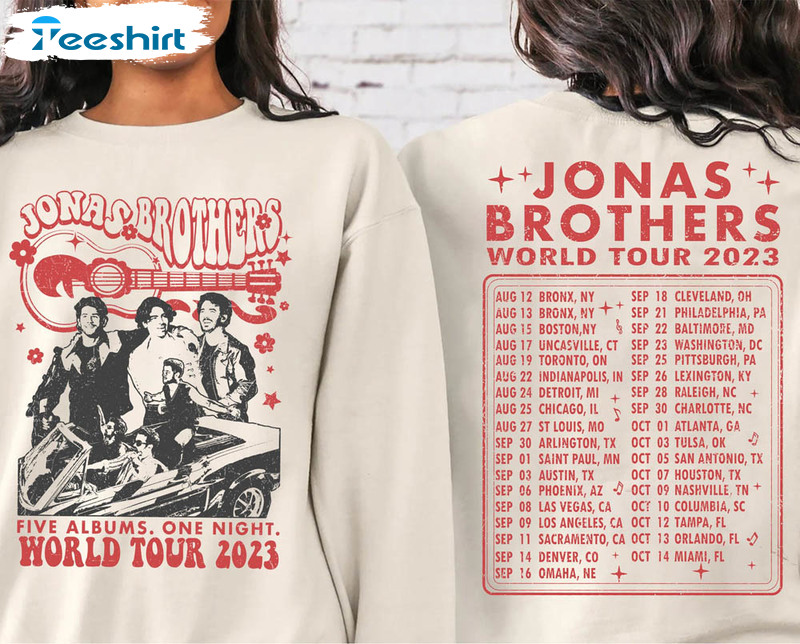 Retro Jonas Brothers Shirt, Nick Joe Kevin Jonas Tour Crewneck Unisex T-shirt