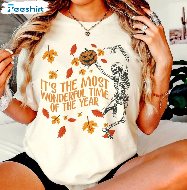 Dancing Skeleton Shirt, It’s The Most Wonderful Time Of The Year Halloween Long Sleeve