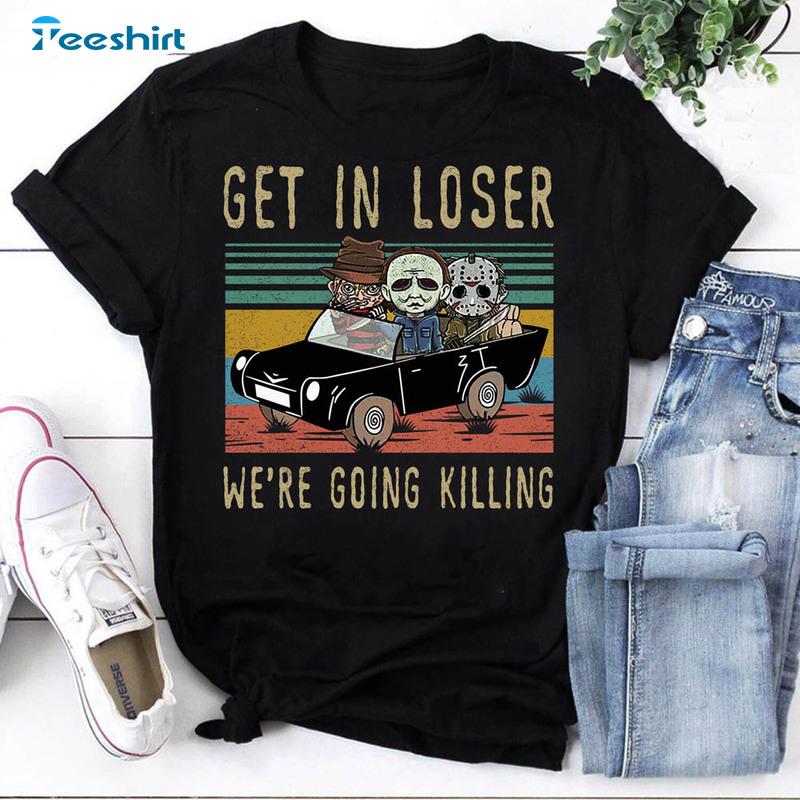 Vintage Get In Loser We're Going Killing Shirt, Halloween Jason Unisex T-shirt Long Sleeve