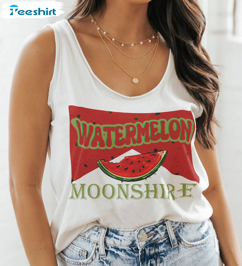 Watermelon Moonshine Trendy Shirt, Country Music Short Sleeve Sweater