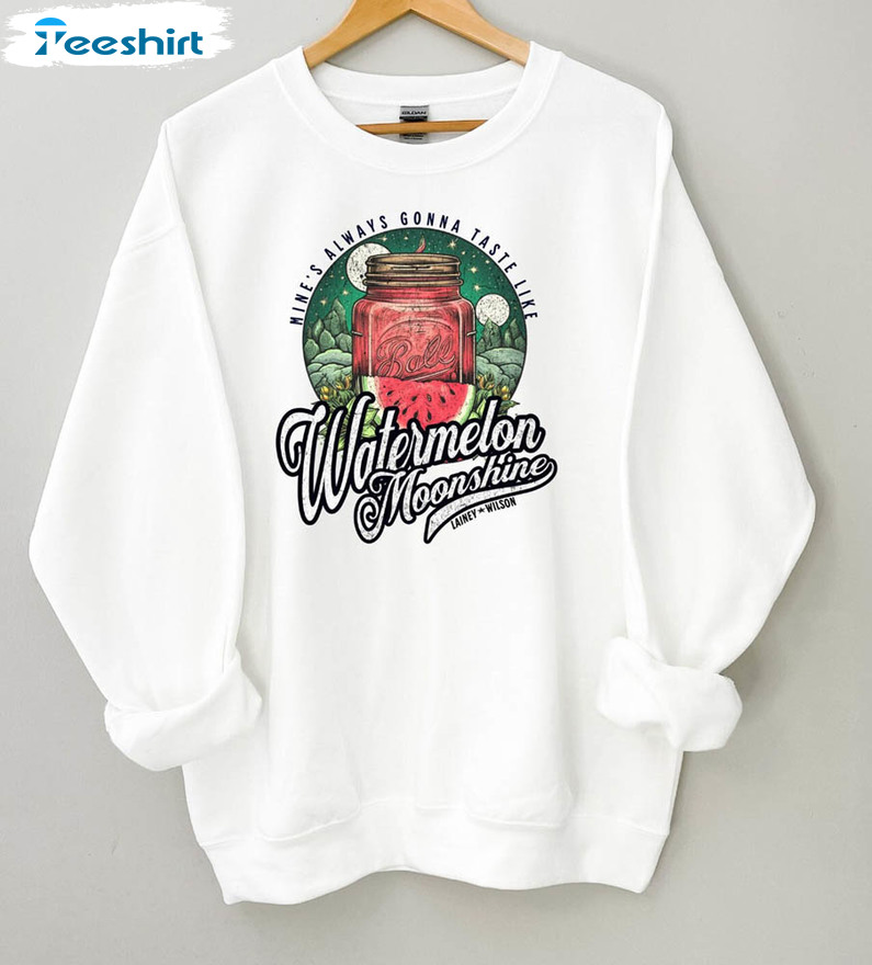 Watermelon Moonshine Retro Shirt, Country Music Sweater Short Sleeve