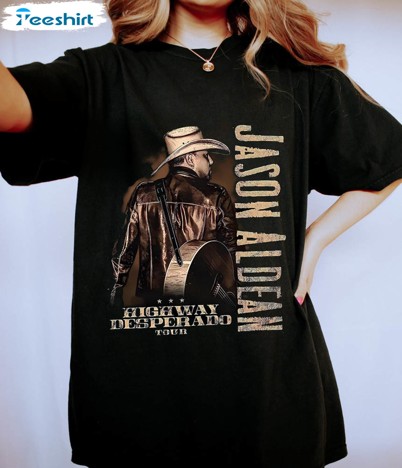 Jason Aldean Retro Shirt, Aldean Highway Desperado Tour Unisex T-shirt Short Sleeve