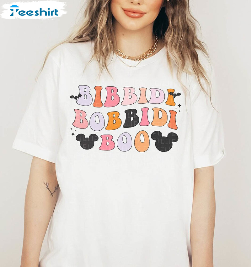 Bibbidi Bobbidi Boo Halloween Shirt, Mouse Ears Vacation Short Sleeve Unisex T-shirt