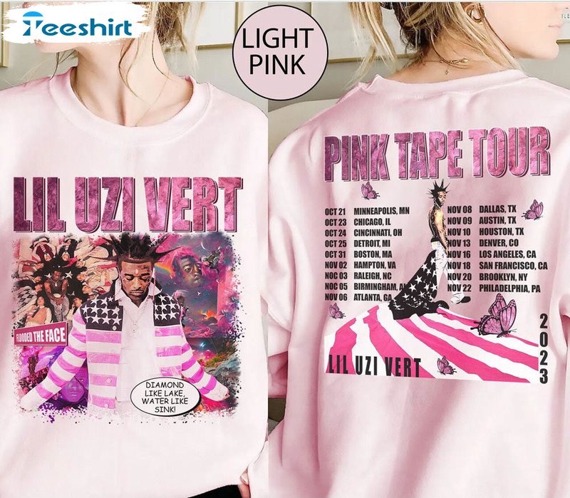 Lil Uzi Vert Comic Vintage Shirt, The Face Pink Tape Crewneck Unisex T-shirt