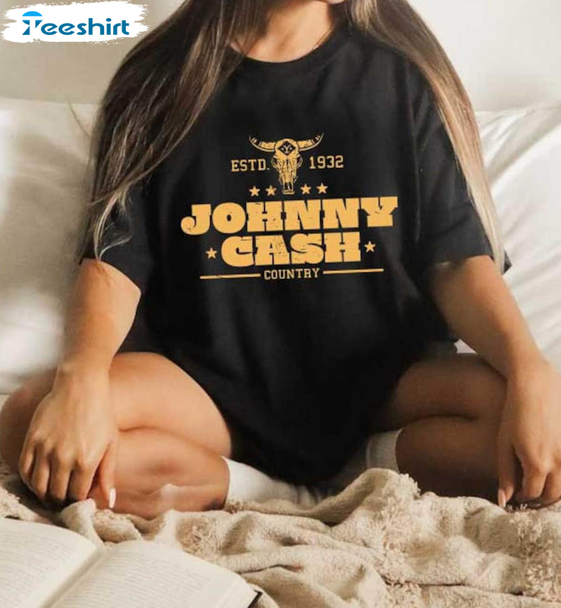 Johnny Cash Bullhead Est 1932 Shirt, Country Music Unisex T-shirt Tee Tops