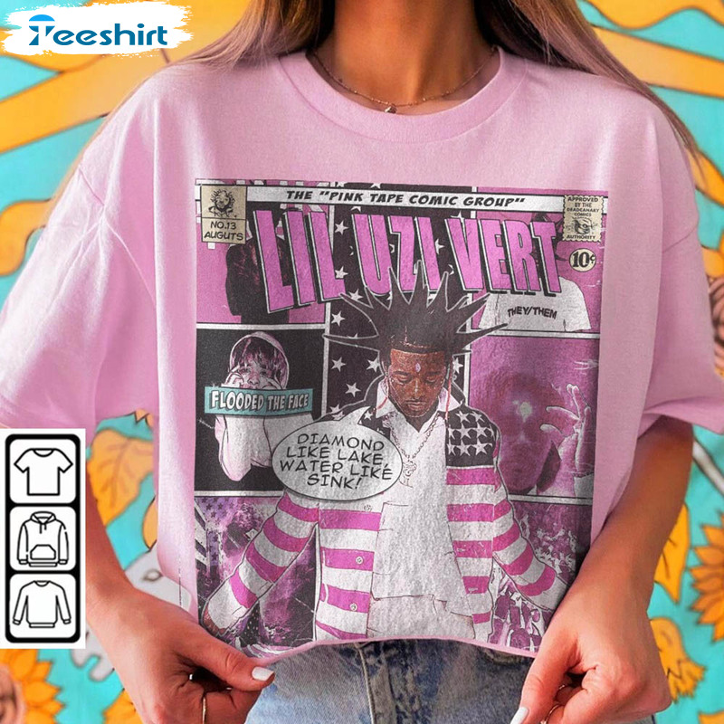 Lil Uzi Vert Comic Shirt, Vintage Album Concert Tour Crewneck Unisex T-shirt
