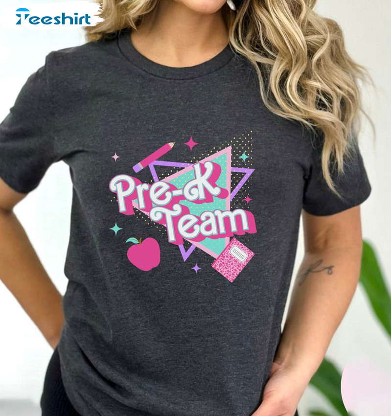 Pre K Team Shirt, Colorful Teacher Short Sleeve Unisex T-shirt