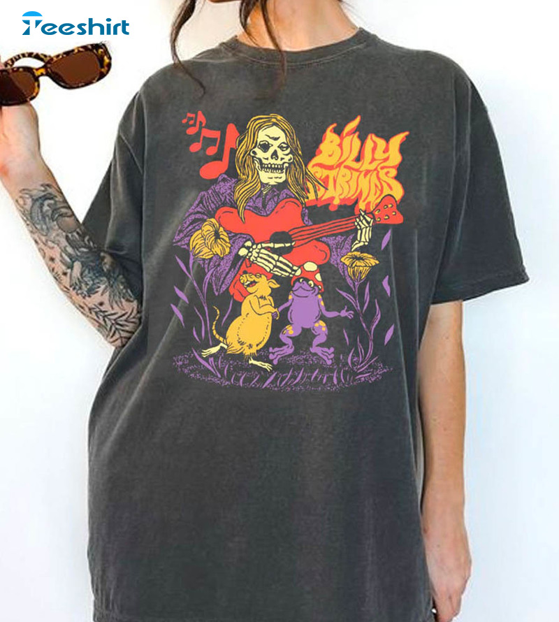 Comfort Colors Billy Strings Skeletar Shirt, Trendy Tee Tops Short Sleeve