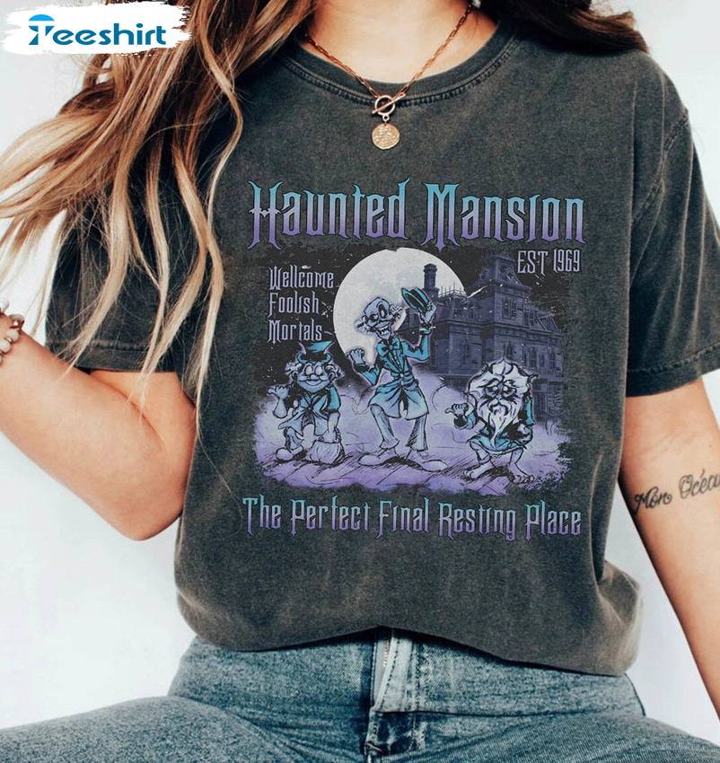 Haunted Mansion Comfort Shirt, Disney Halloween Crewneck T-shirt