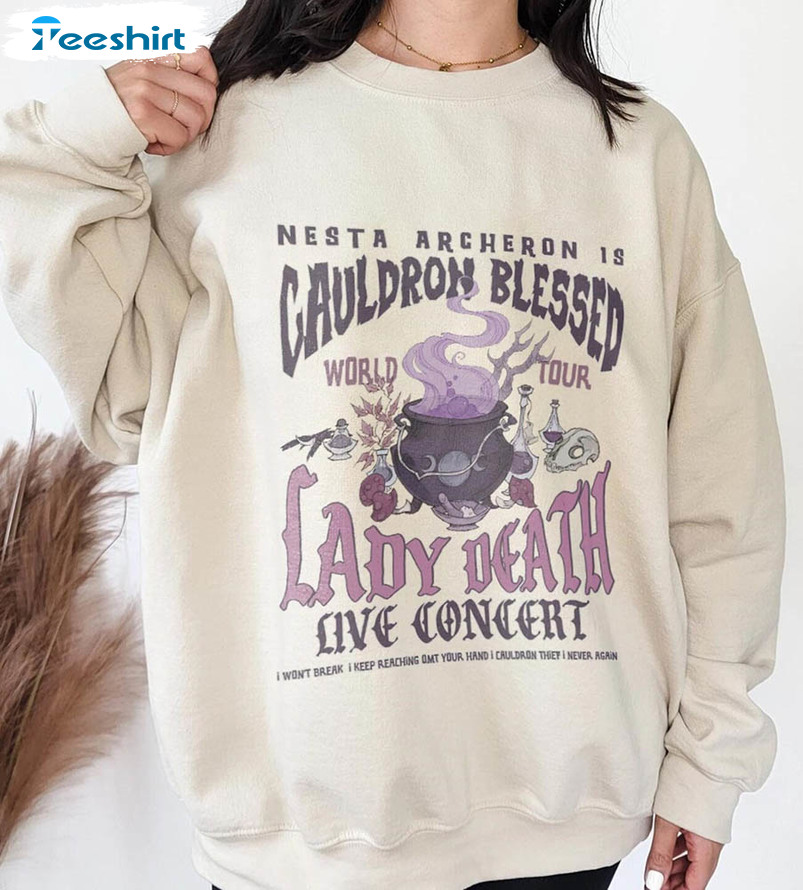 Nesta Archeron Acotar Cauldron Blessed Lady Death Band Shirt, Rhysand Cassian Unisex Hoodie Long Sleeve