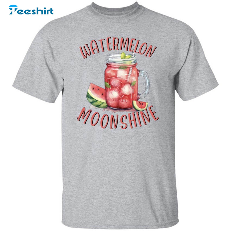 Watermelon Moonshine Shirt, Vintage Western Unisex Hoodie Long Sleeve