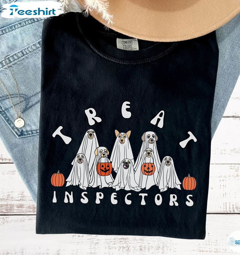 Ghost Dog Funny Shirt, Halloween Lover Long Sleeve Tee Tops