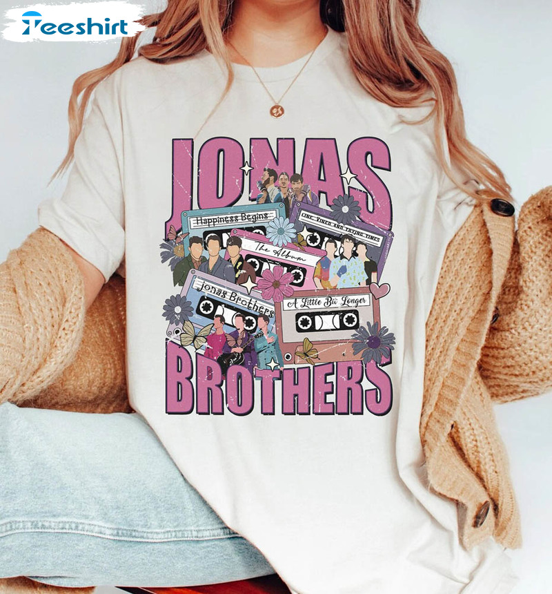 Retro Jonas Brothers Cassette Shirt, Nick Joe Kevin Jonas Short Sleeve Long Sleeve