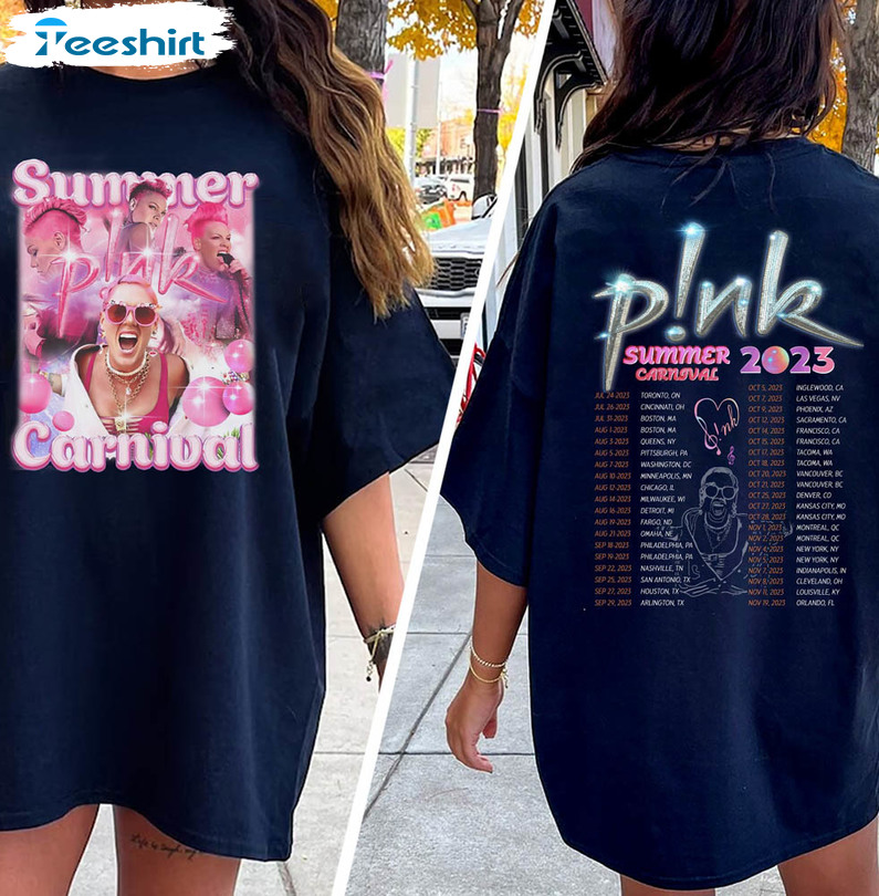 Pink 2023 Trustfall Tour Sweatshirt Summer Carnival Tour Pink