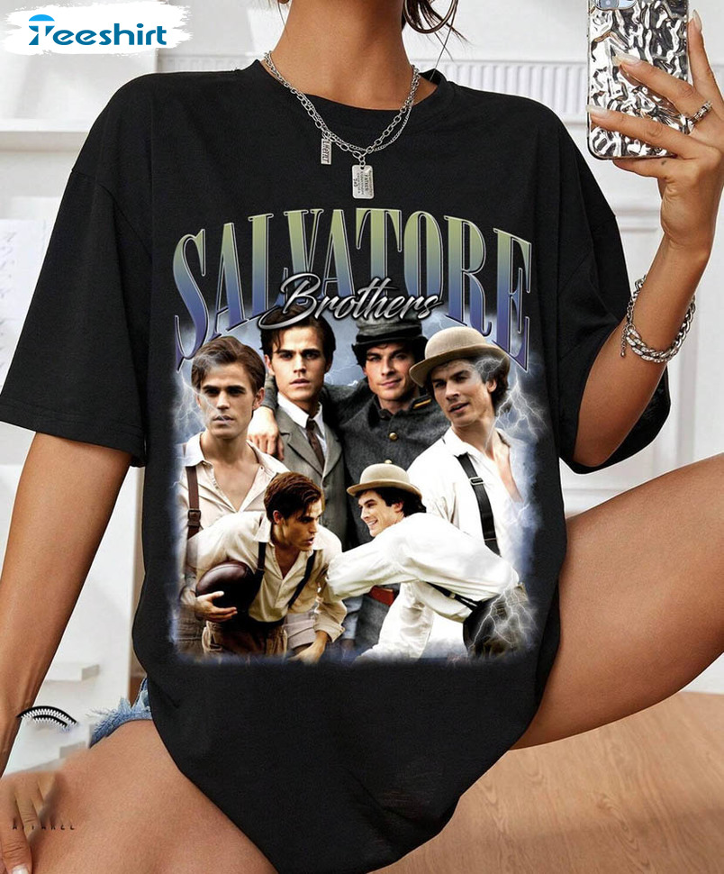 Salvatore Brothers Shirt, Damon Salvatore Tee Tops Unisex Hoodie