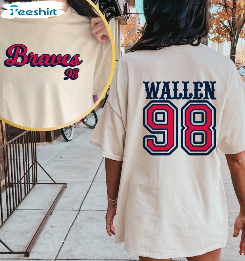 Wallen 98 Braves Shirt, Western Cowboy Girls Long Sleeve Unisex Hoodie