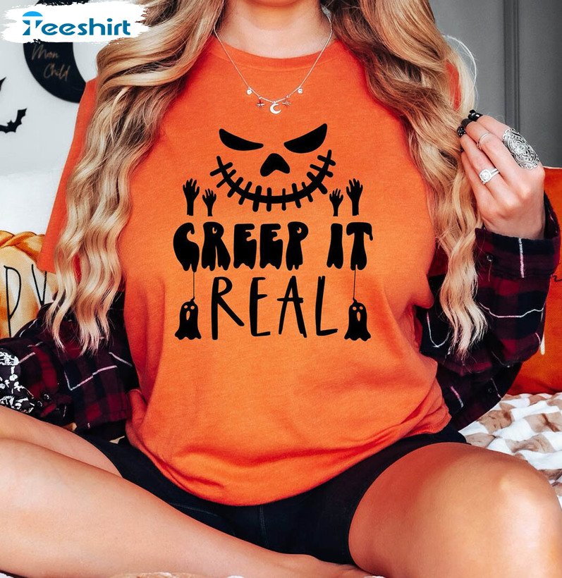 Creep It Real Halloween Shirt, Vintage Hocus Pocus Short Sleeve Hoodie