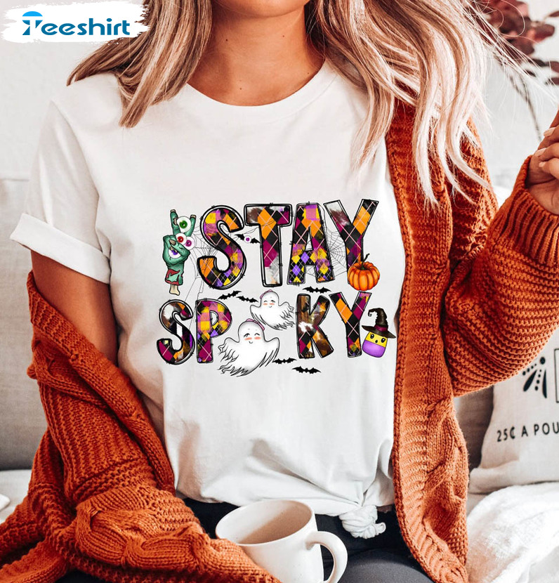 Stay Spooky Shirt, Dancing Skeleton Trendy Unisex Hoodie Sweater