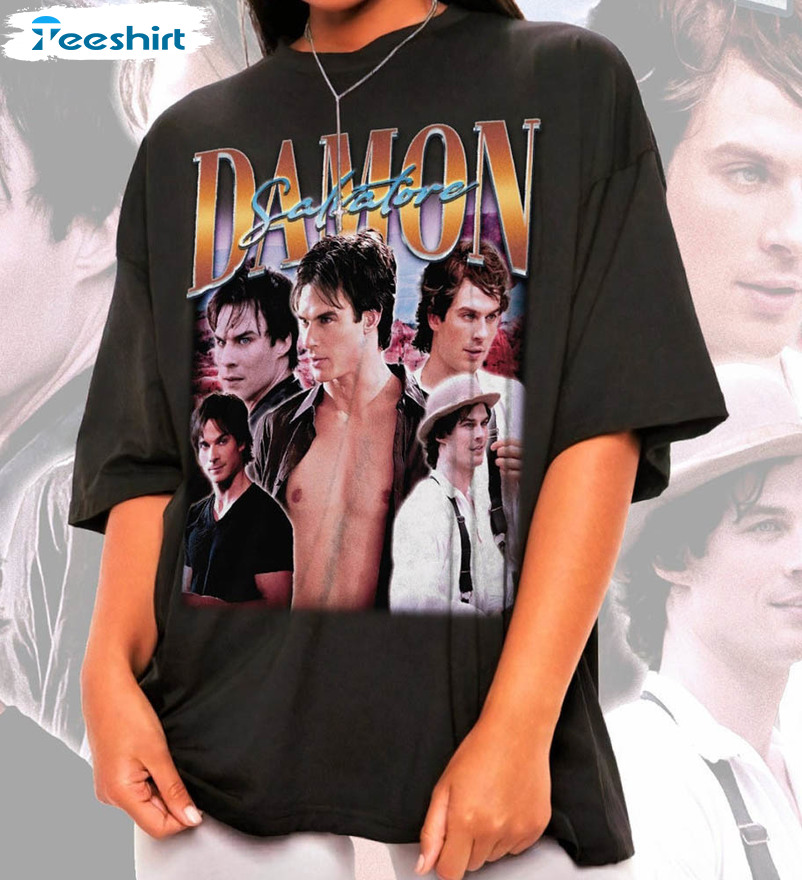 Retro Damon Salvatore Shirt , Damon Salvatore Tee Tops Sweatshirt