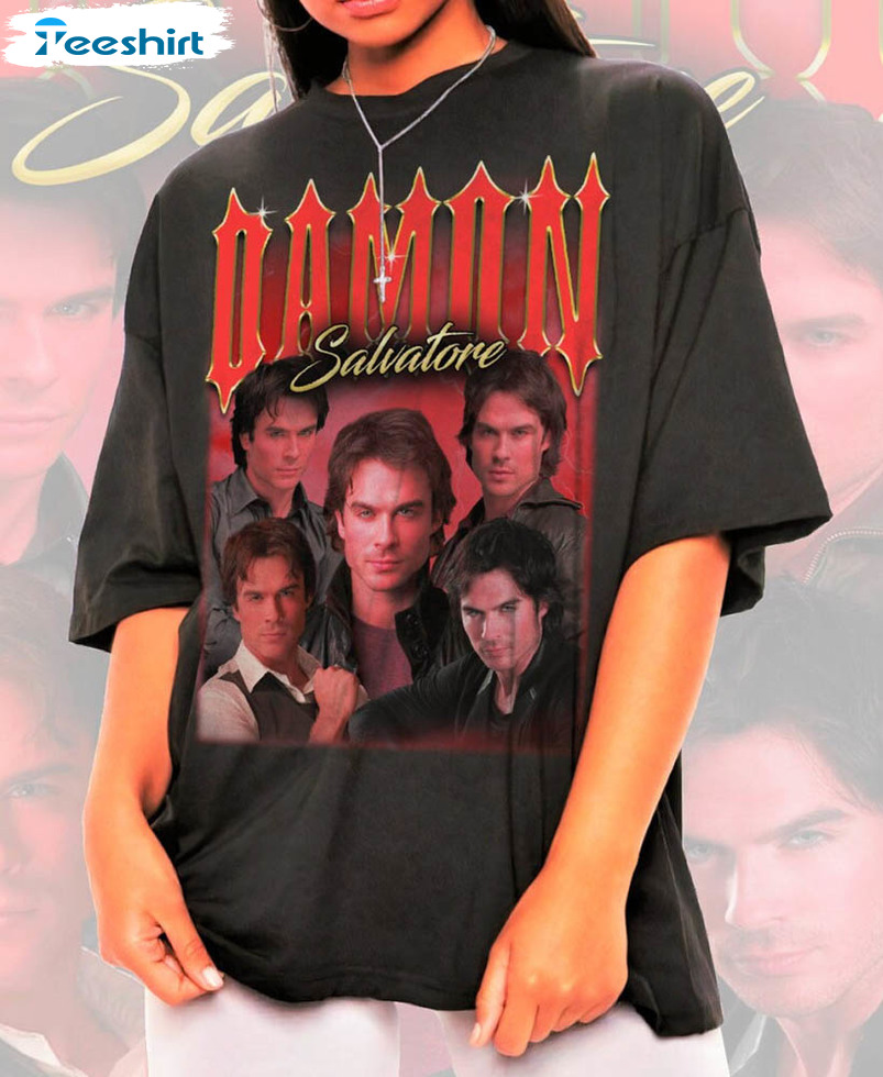 Trending Damon Salvatore Shirt, Vintage Sweatshirt Tee Tops